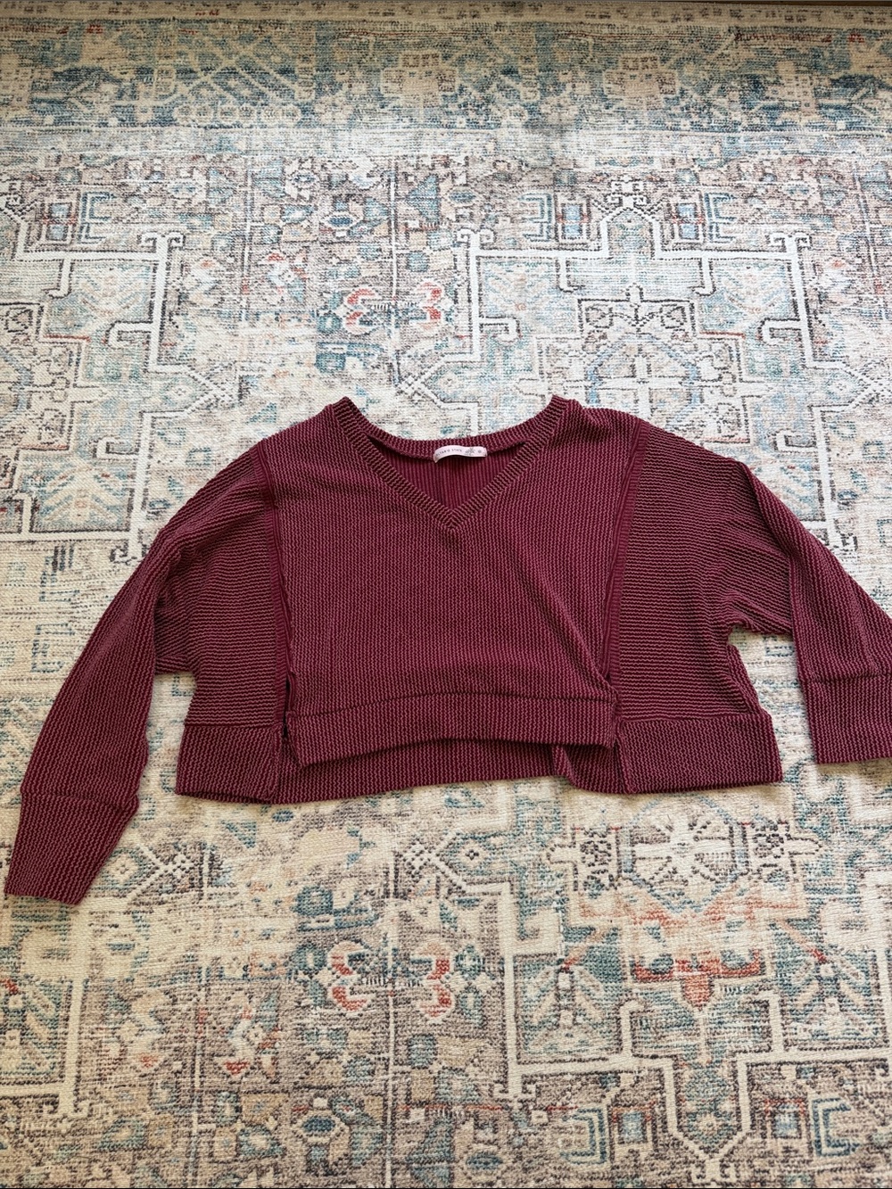 Altar’d State wine V-neck Sweater Sz. S